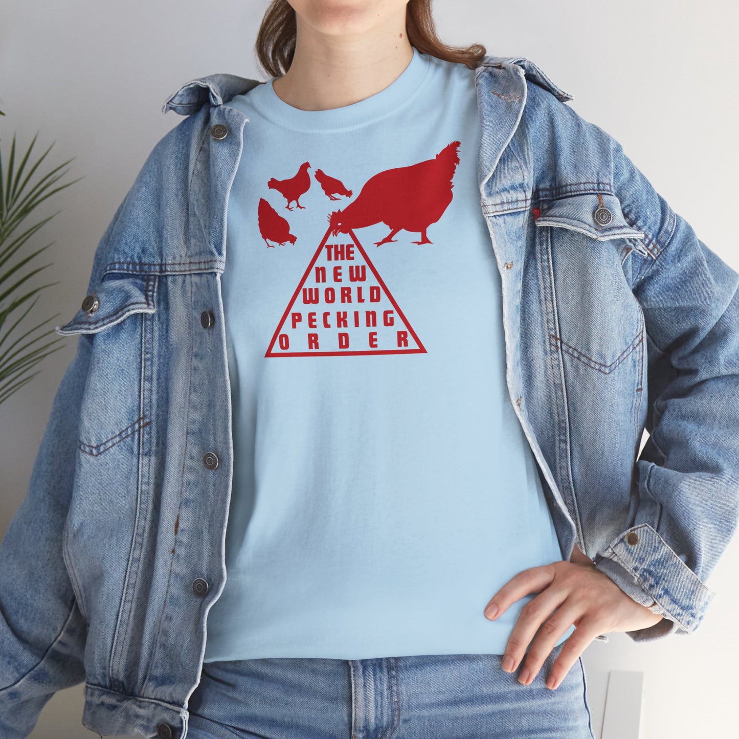 THE NEW WORLD PECKING ORDER Unisex Heavy Cotton Tee