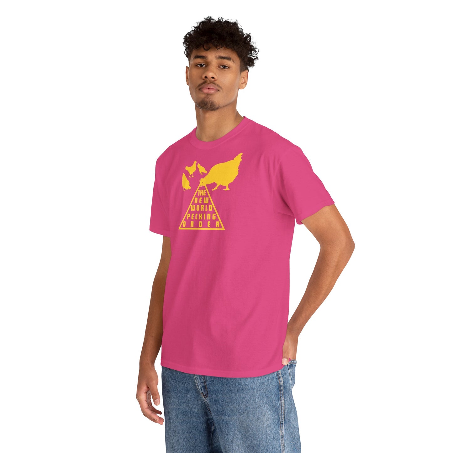 THE NEW WORLD PECKING ORDER Unisex Heavy Cotton Tee