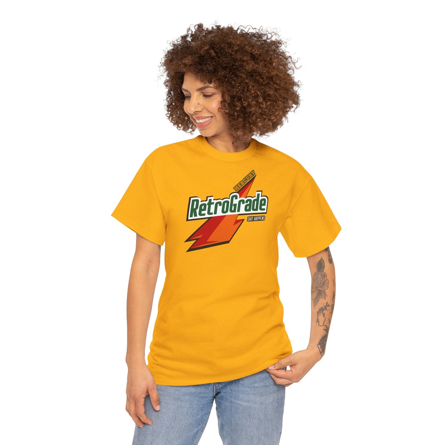 MERCURY RETROGRADE, SHIT HAPPENS Unisex Heavy Cotton Tee