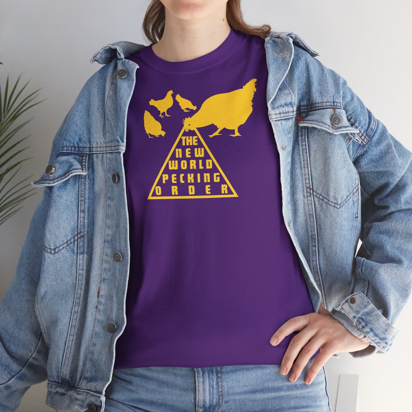 THE NEW WORLD PECKING ORDER Unisex Heavy Cotton Tee