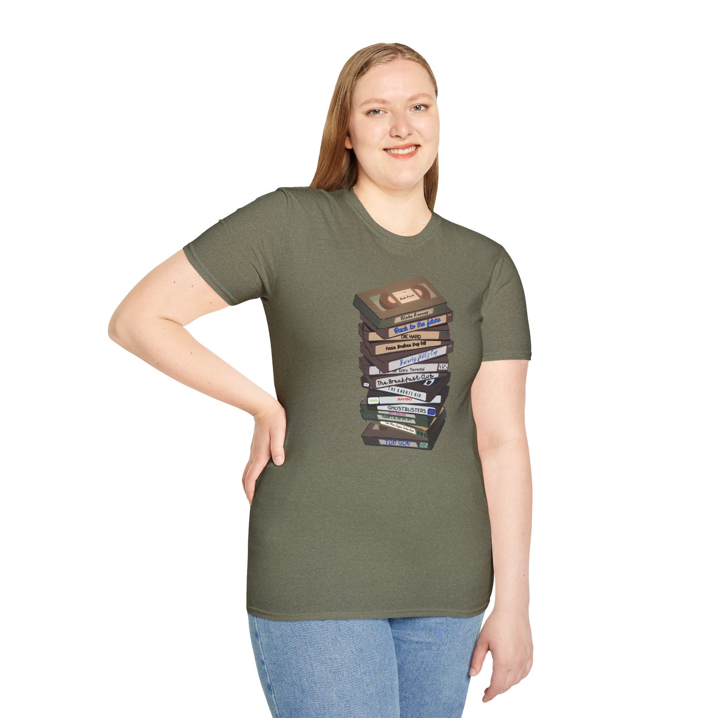 80s VHStack Unisex Softstyle 100% Cotton T-Shirt