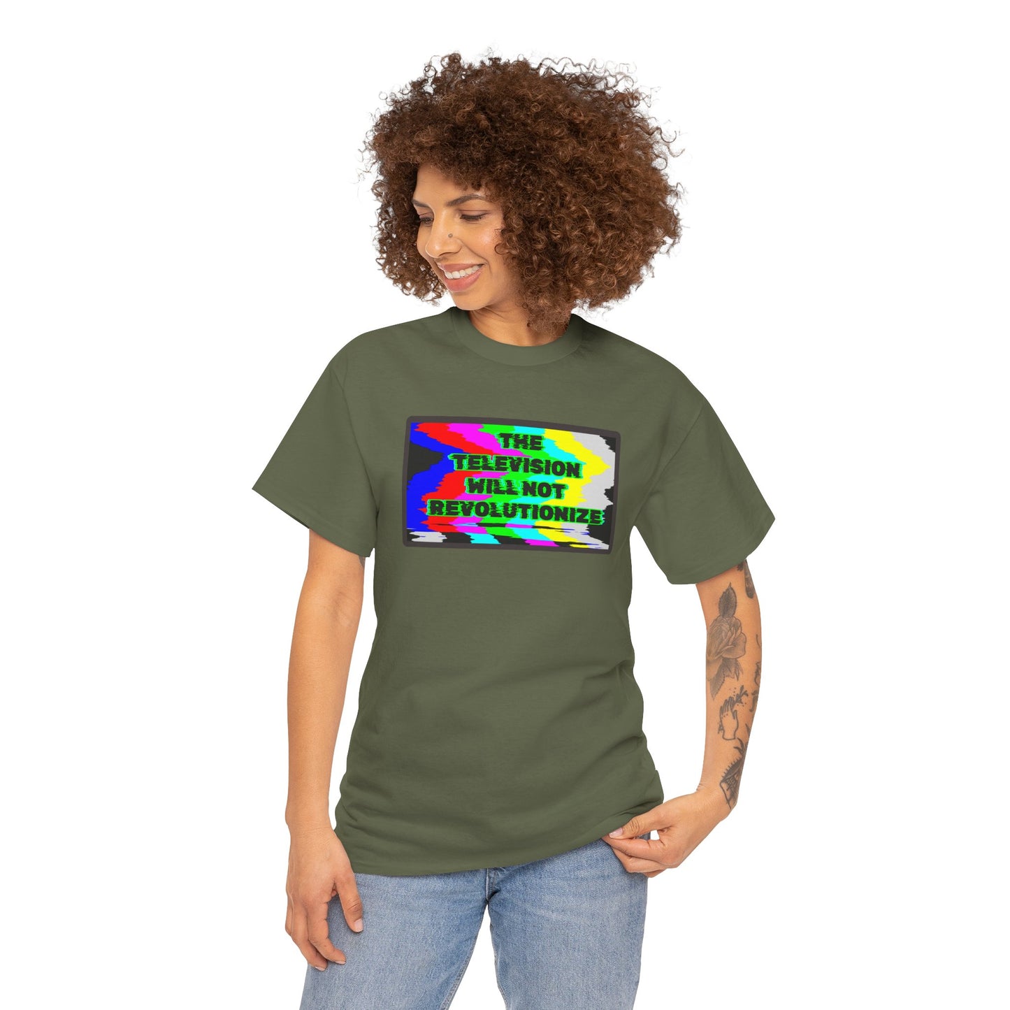 THE TELEVISION WILL NOT REVOLUTIONIZE Unisex Heavy Cotton Tee