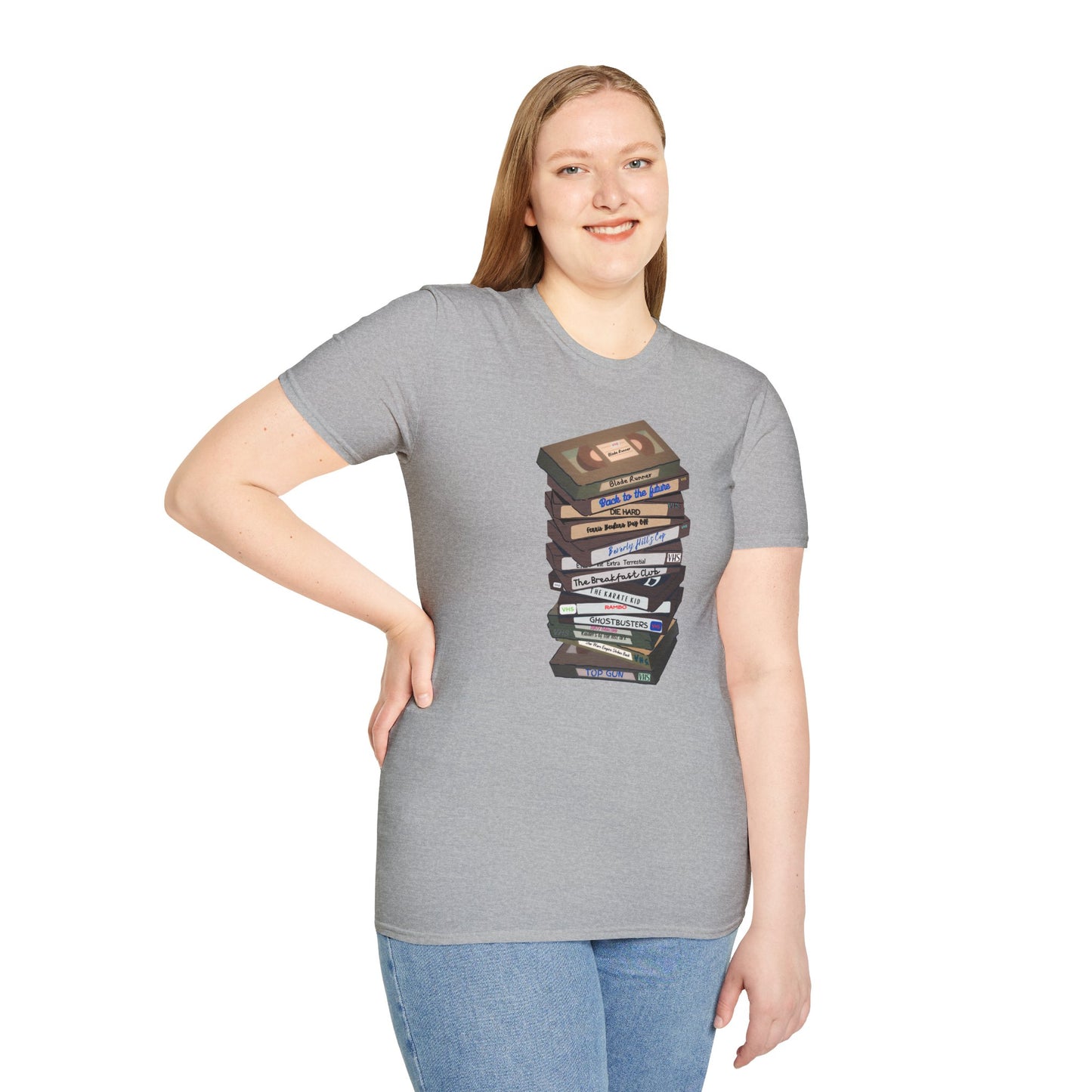 80s VHStack Unisex Softstyle 100% Cotton T-Shirt