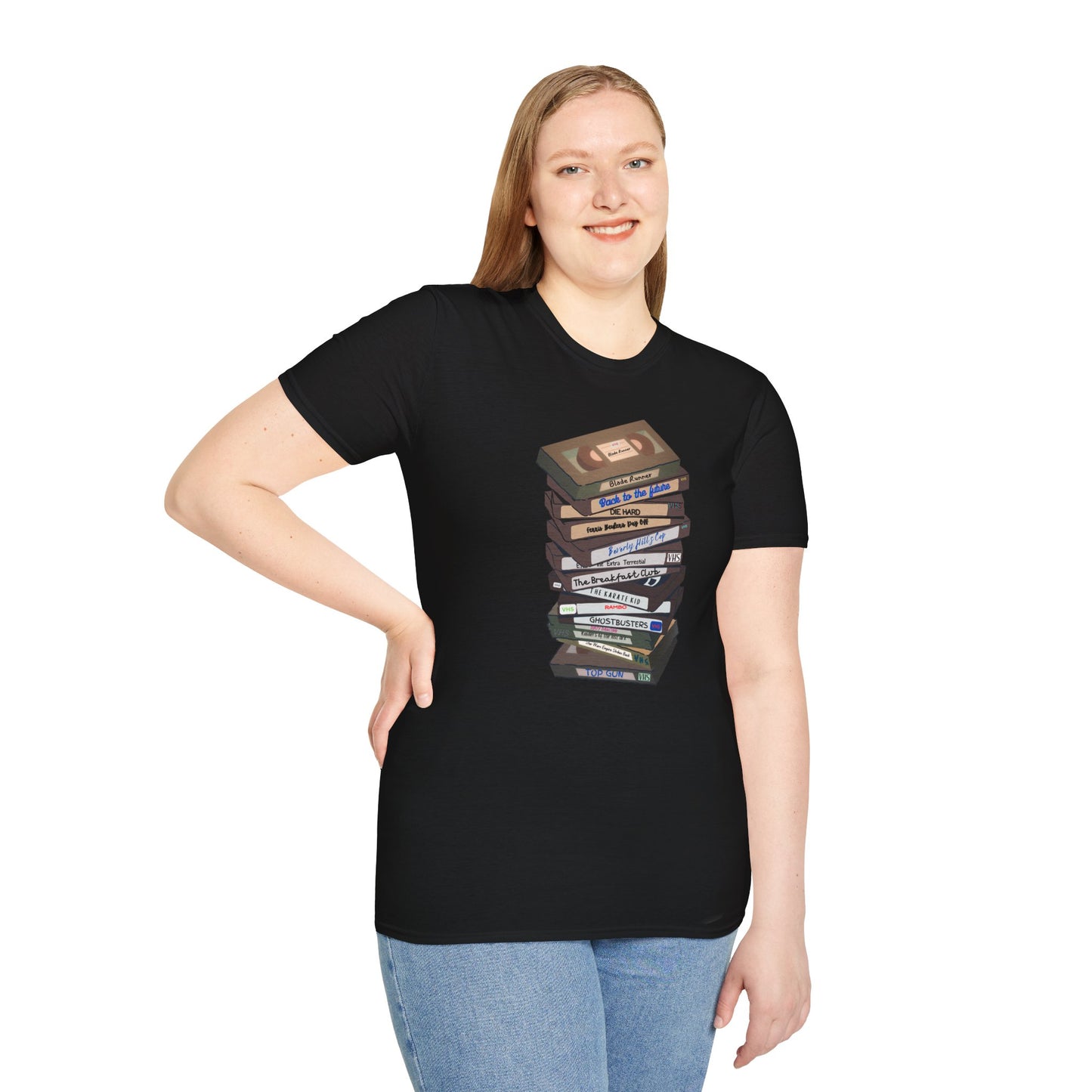 80s VHStack Unisex Softstyle 100% Cotton T-Shirt