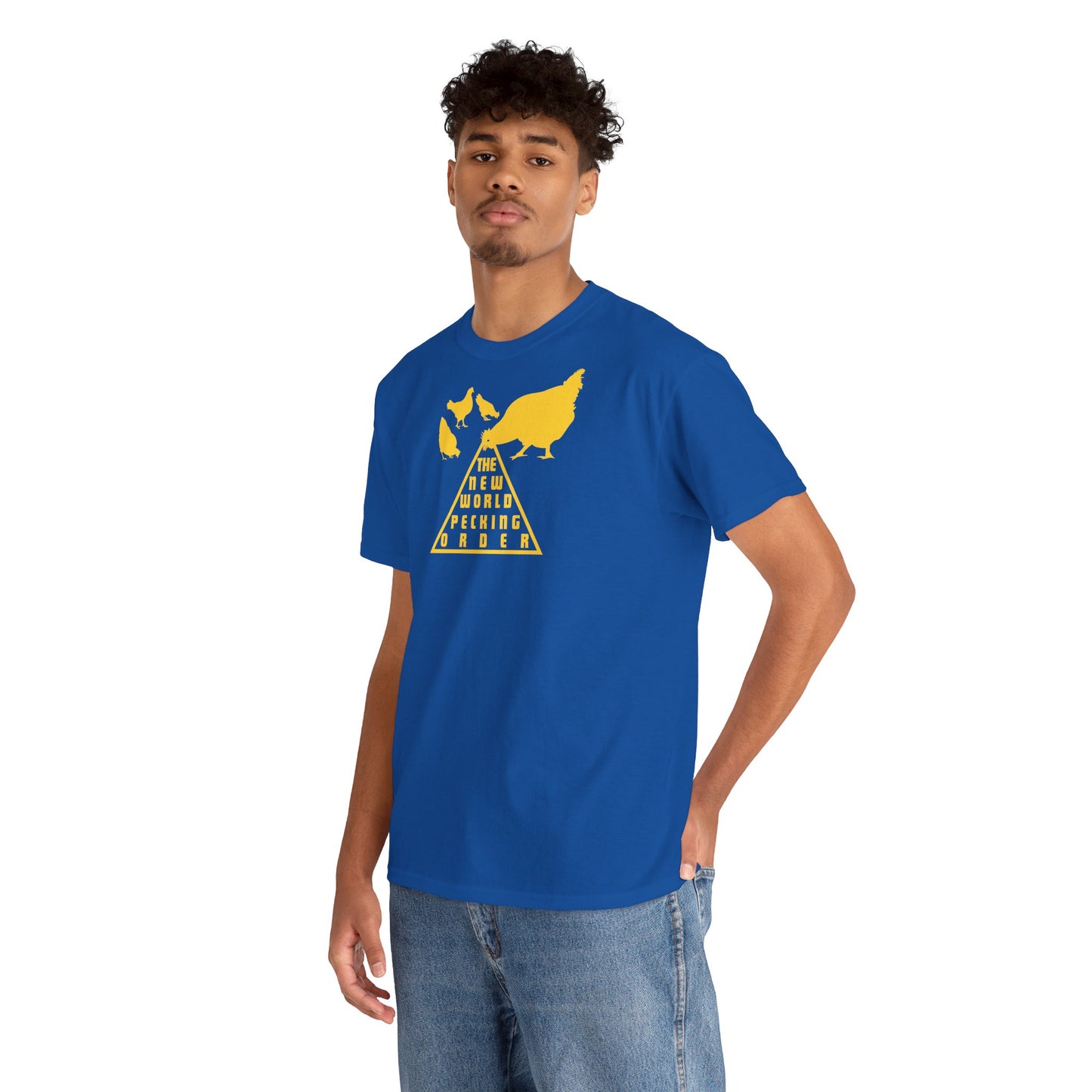 THE NEW WORLD PECKING ORDER Unisex Heavy Cotton Tee