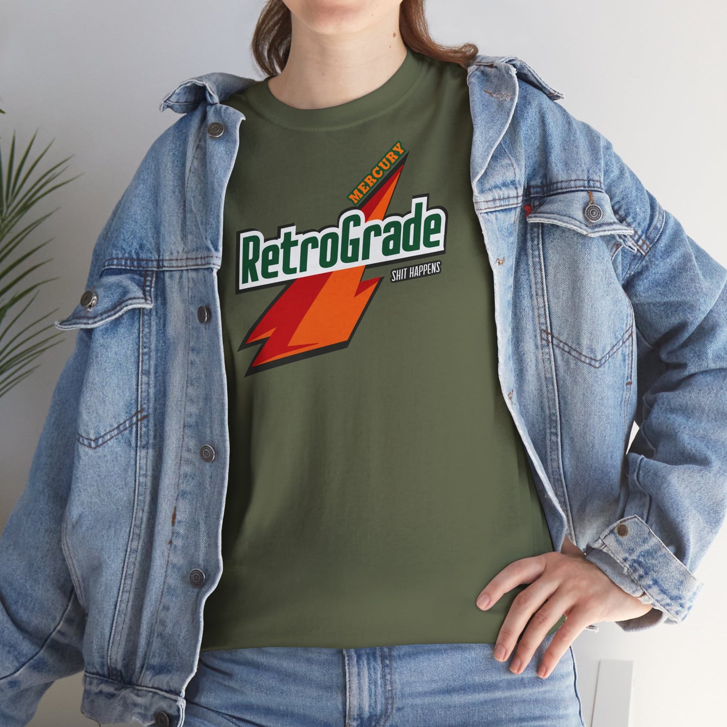 MERCURY RETROGRADE, SHIT HAPPENS Unisex Heavy Cotton Tee