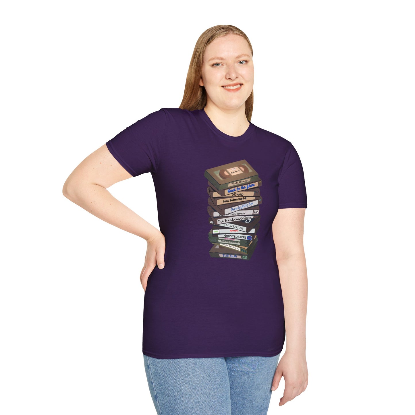 80s VHStack Unisex Softstyle 100% Cotton T-Shirt