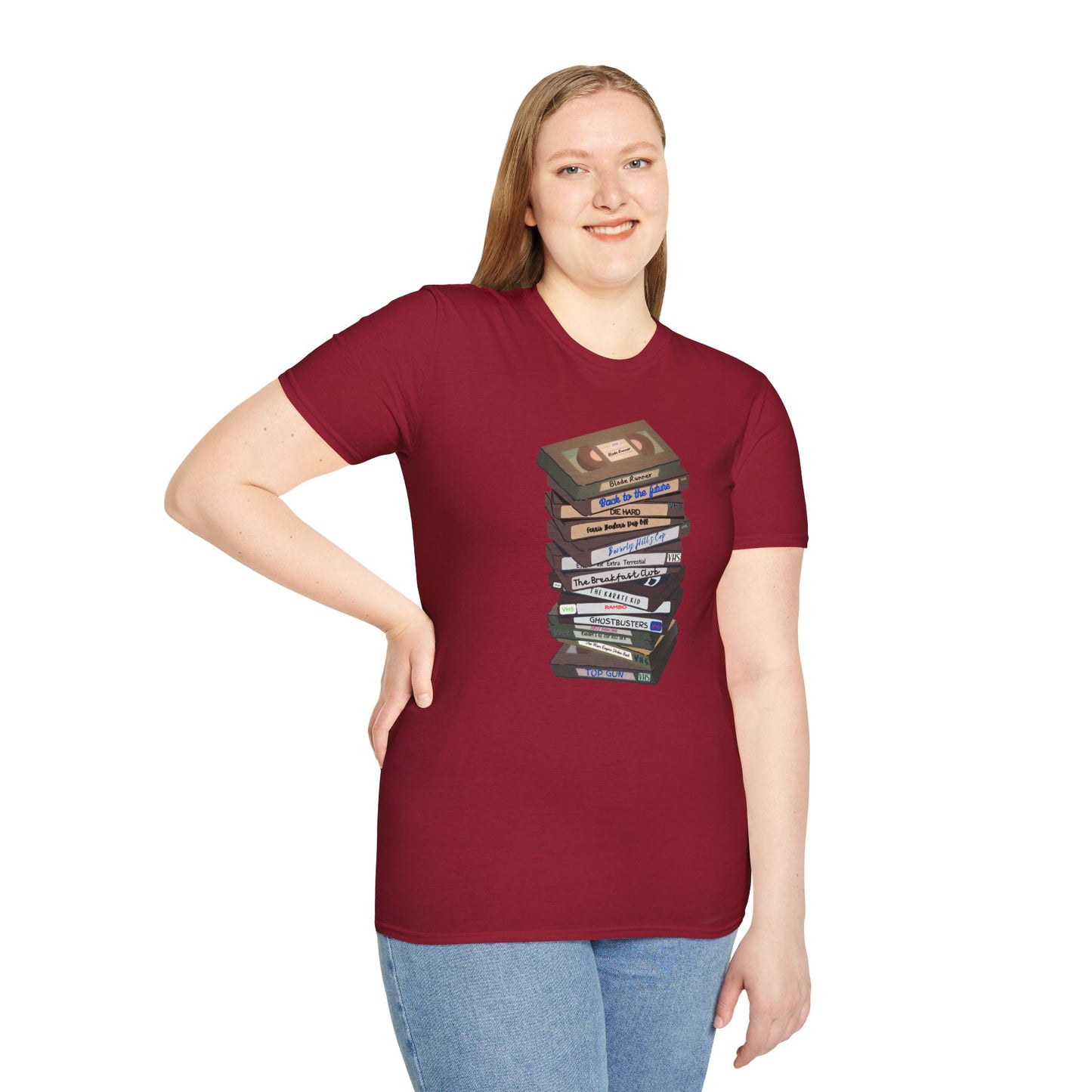 80s VHStack Unisex Softstyle 100% Cotton T-Shirt
