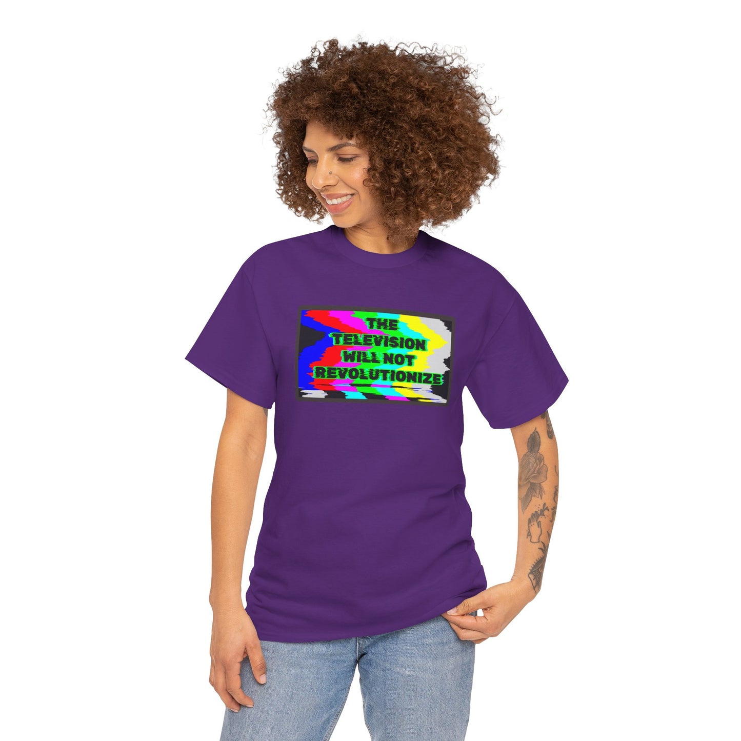 THE TELEVISION WILL NOT REVOLUTIONIZE Unisex Heavy Cotton Tee