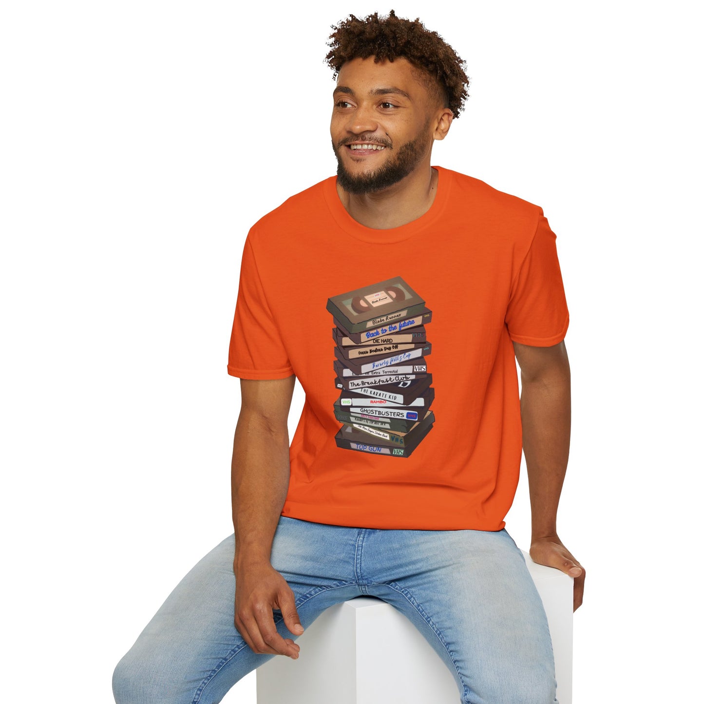 80s VHStack Unisex Softstyle 100% Cotton T-Shirt