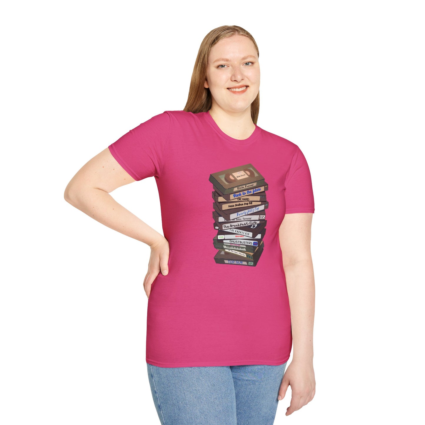 80s VHStack Unisex Softstyle 100% Cotton T-Shirt
