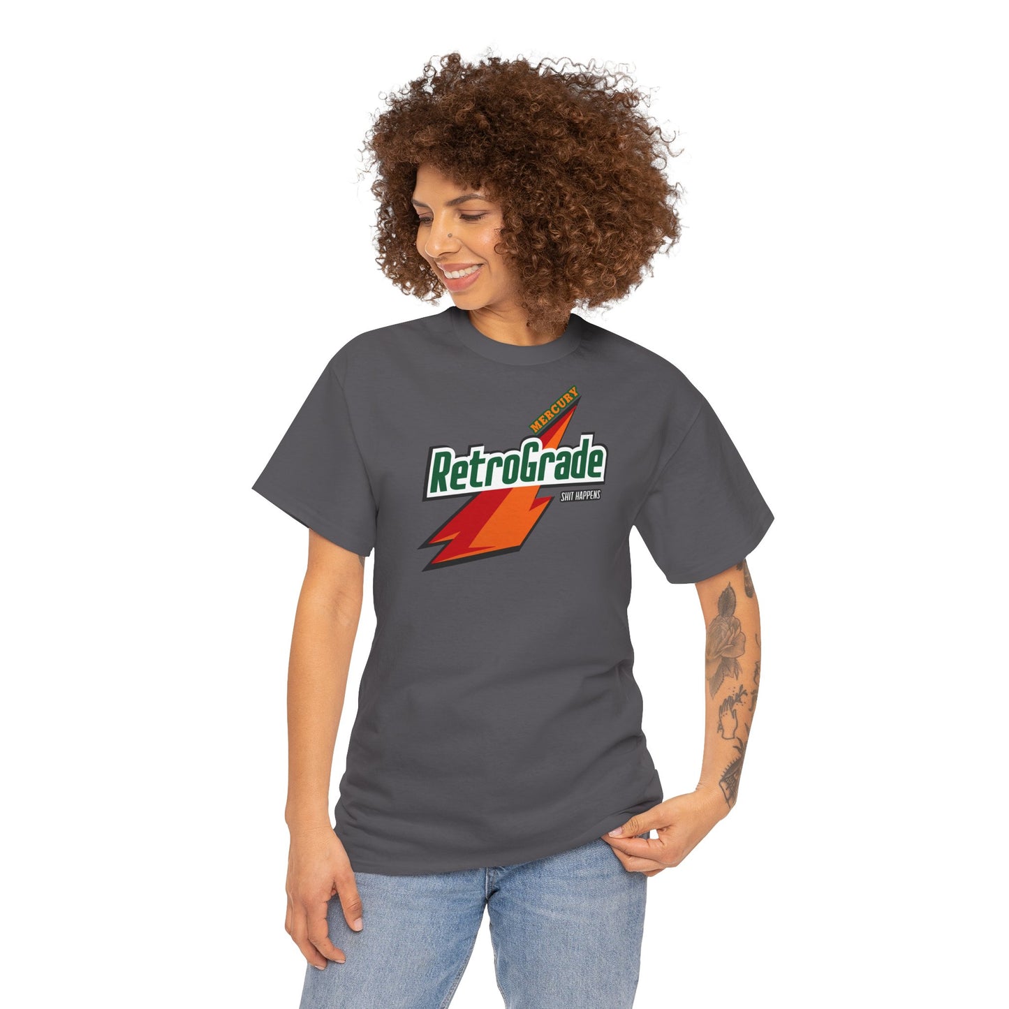 MERCURY RETROGRADE, SHIT HAPPENS Unisex Heavy Cotton Tee