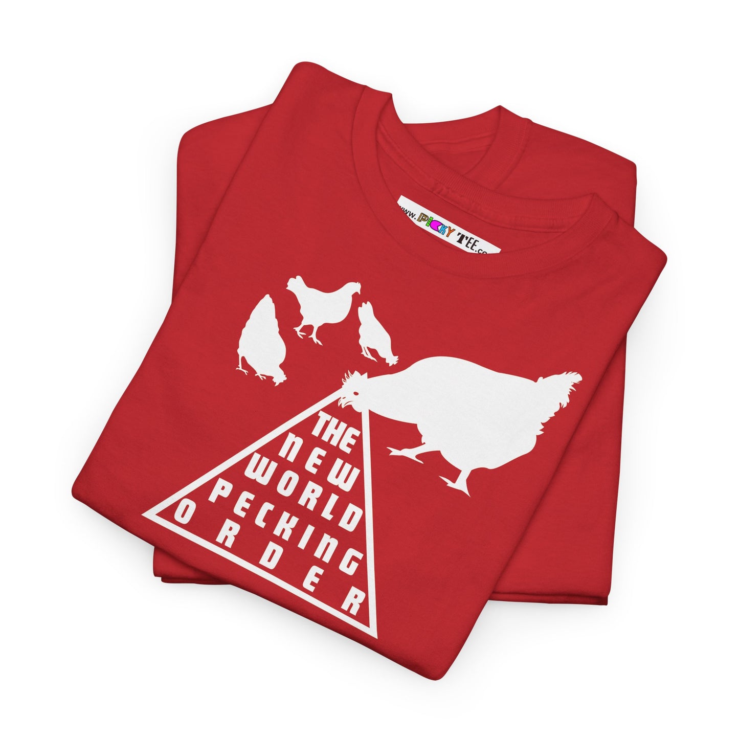 THE NEW WORLD PECKING ORDER Unisex Heavy Cotton Tee