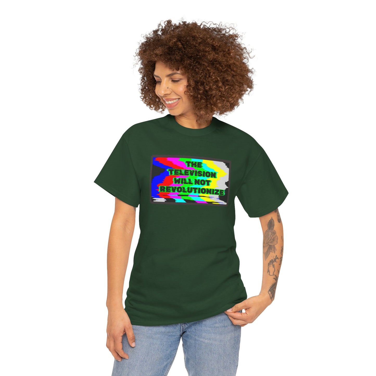 THE TELEVISION WILL NOT REVOLUTIONIZE Unisex Heavy Cotton Tee