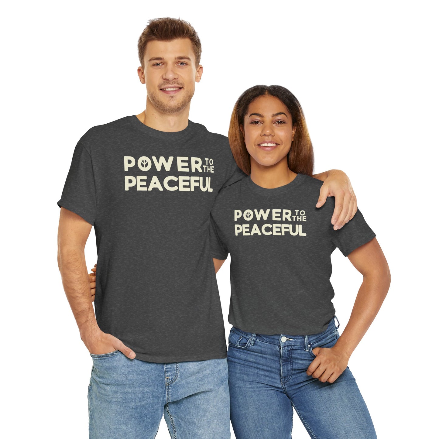 POWER TO THE PEACEFUL Unisex Heavy Cotton Tee