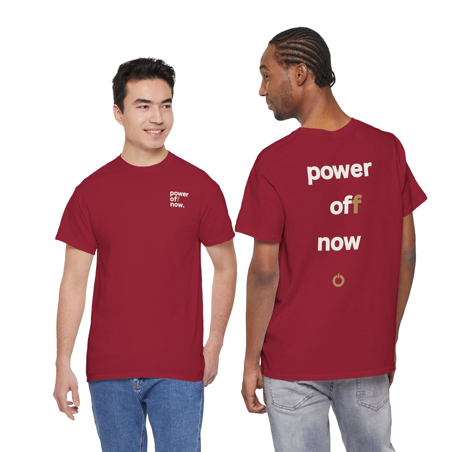 power off now Unisex Heavy Cotton Tee