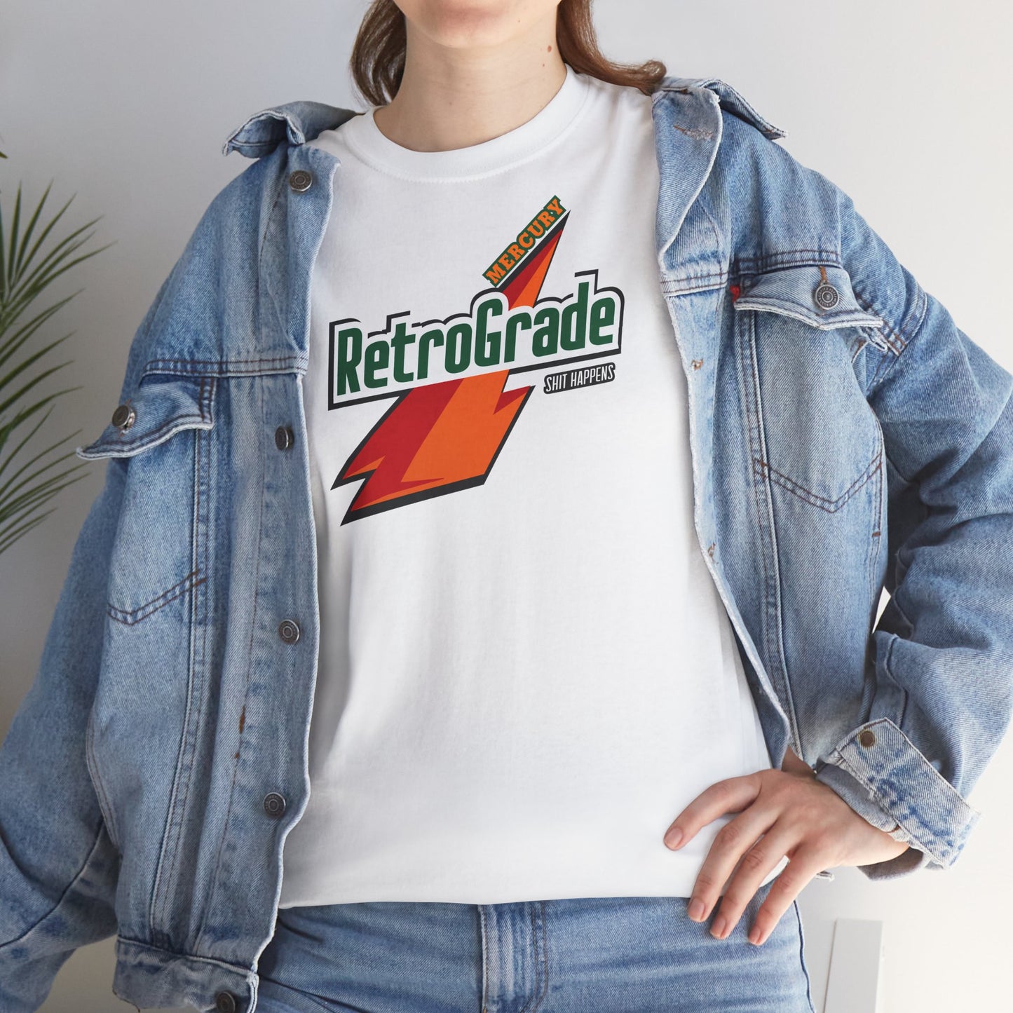 MERCURY RETROGRADE, SHIT HAPPENS Unisex Heavy Cotton Tee