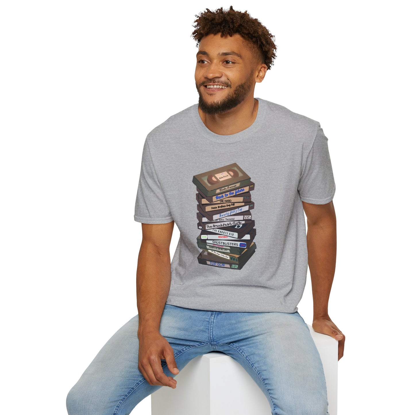 80s VHStack Unisex Softstyle 100% Cotton T-Shirt