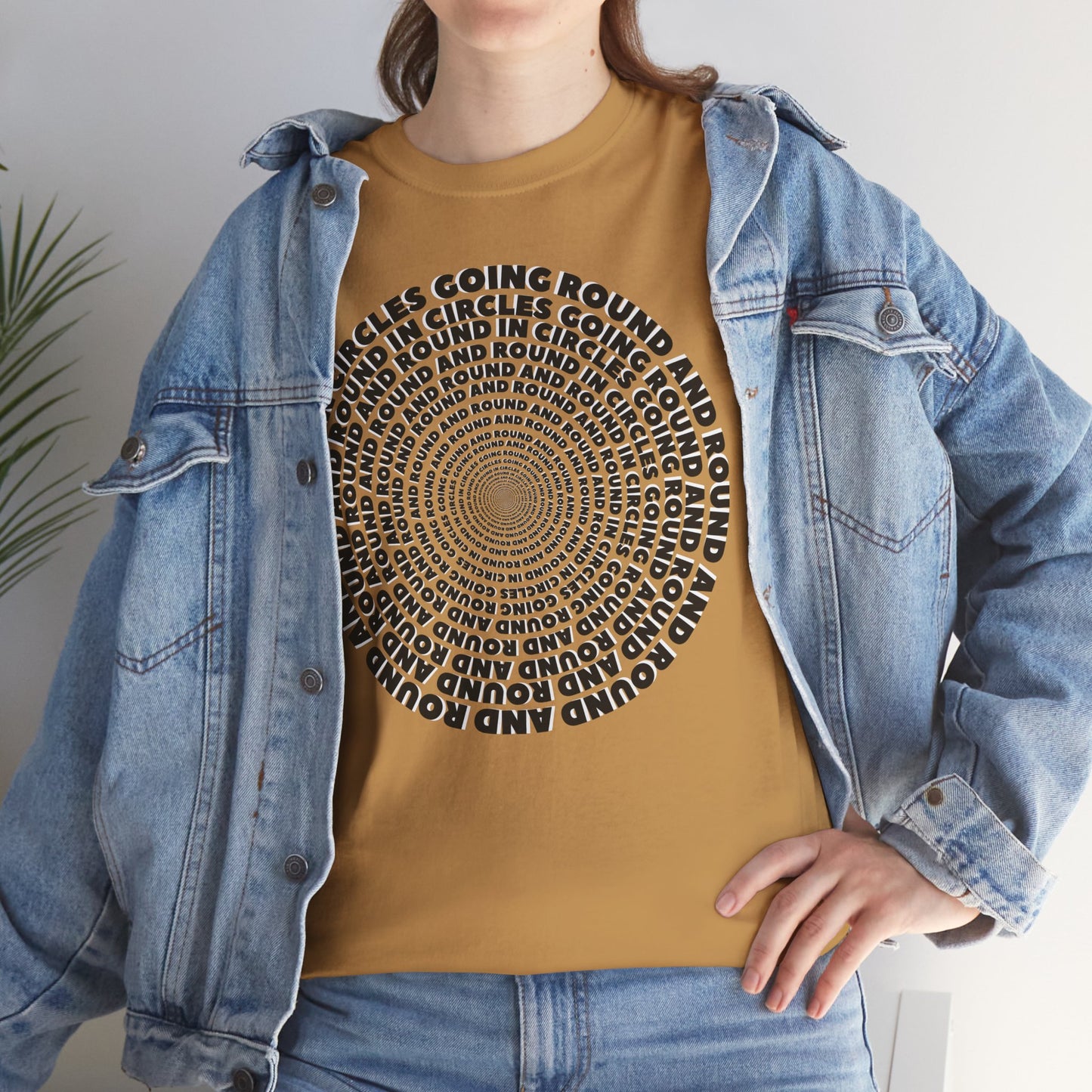 GOING ROUND AND ROUND AND ROUND IN CIRCLES Unisex Heavy Cotton Tee