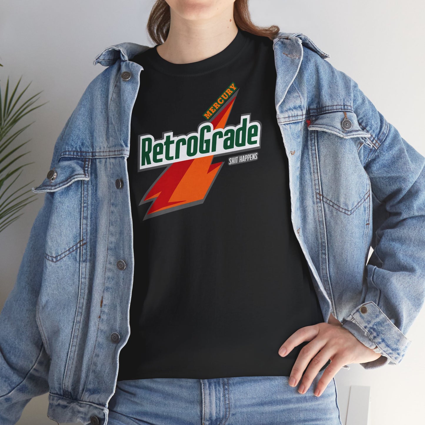 MERCURY RETROGRADE, SHIT HAPPENS Unisex Heavy Cotton Tee