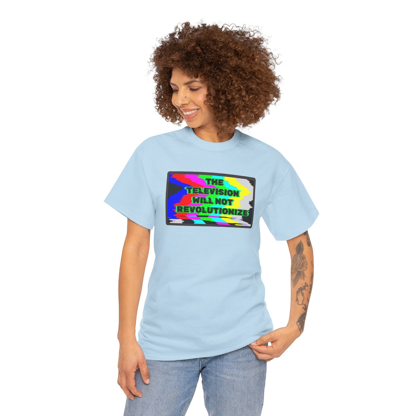 THE TELEVISION WILL NOT REVOLUTIONIZE Unisex Heavy Cotton Tee