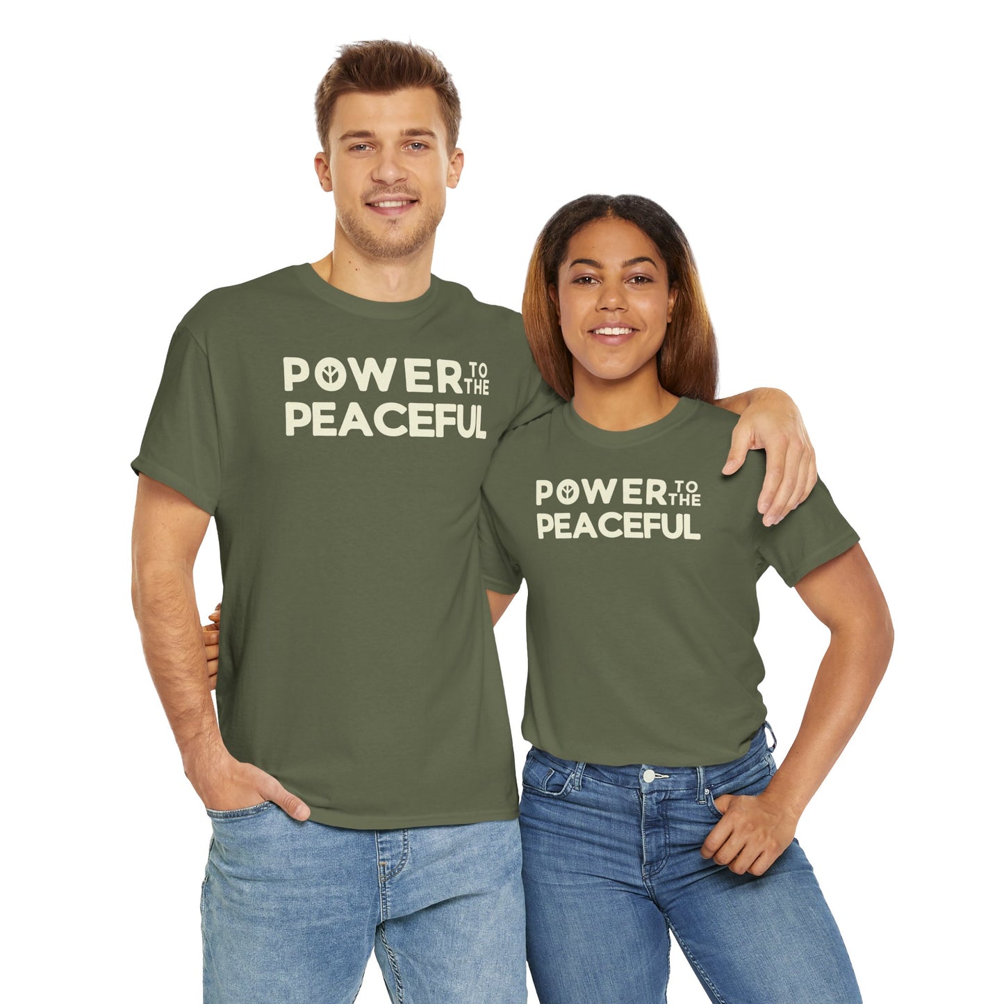POWER TO THE PEACEFUL Unisex Heavy Cotton Tee