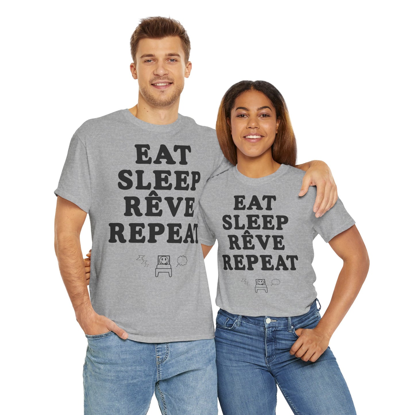 EAT SLEEP RÊVE REPEAT Unisex Heavy Cotton Tee