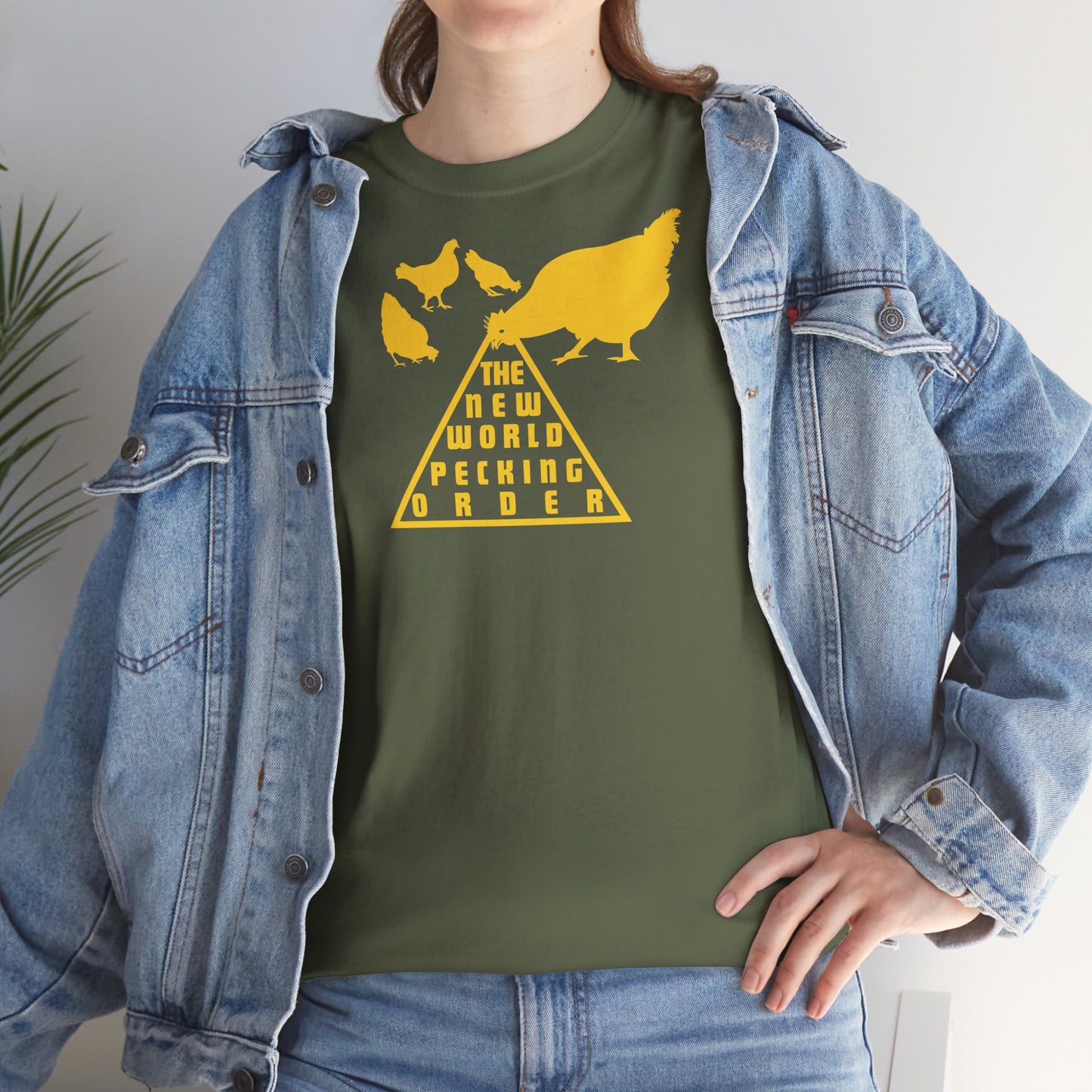 THE NEW WORLD PECKING ORDER Unisex Heavy Cotton Tee