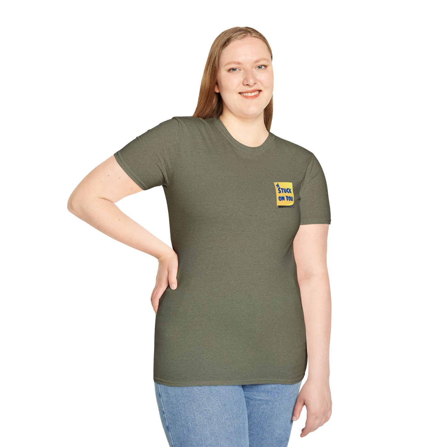 STUCK ON YOU Unisex Softstyle 100% Cotton T-Shirt