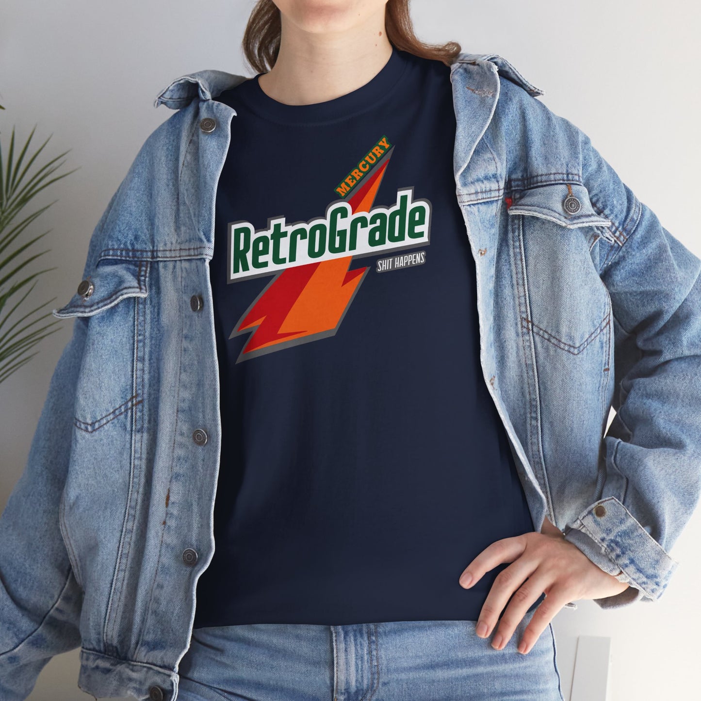 MERCURY RETROGRADE, SHIT HAPPENS Unisex Heavy Cotton Tee