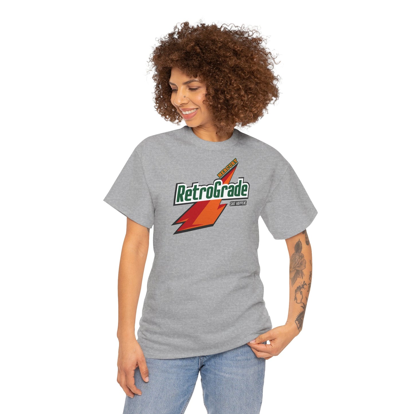 MERCURY RETROGRADE, SHIT HAPPENS Unisex Heavy Cotton Tee