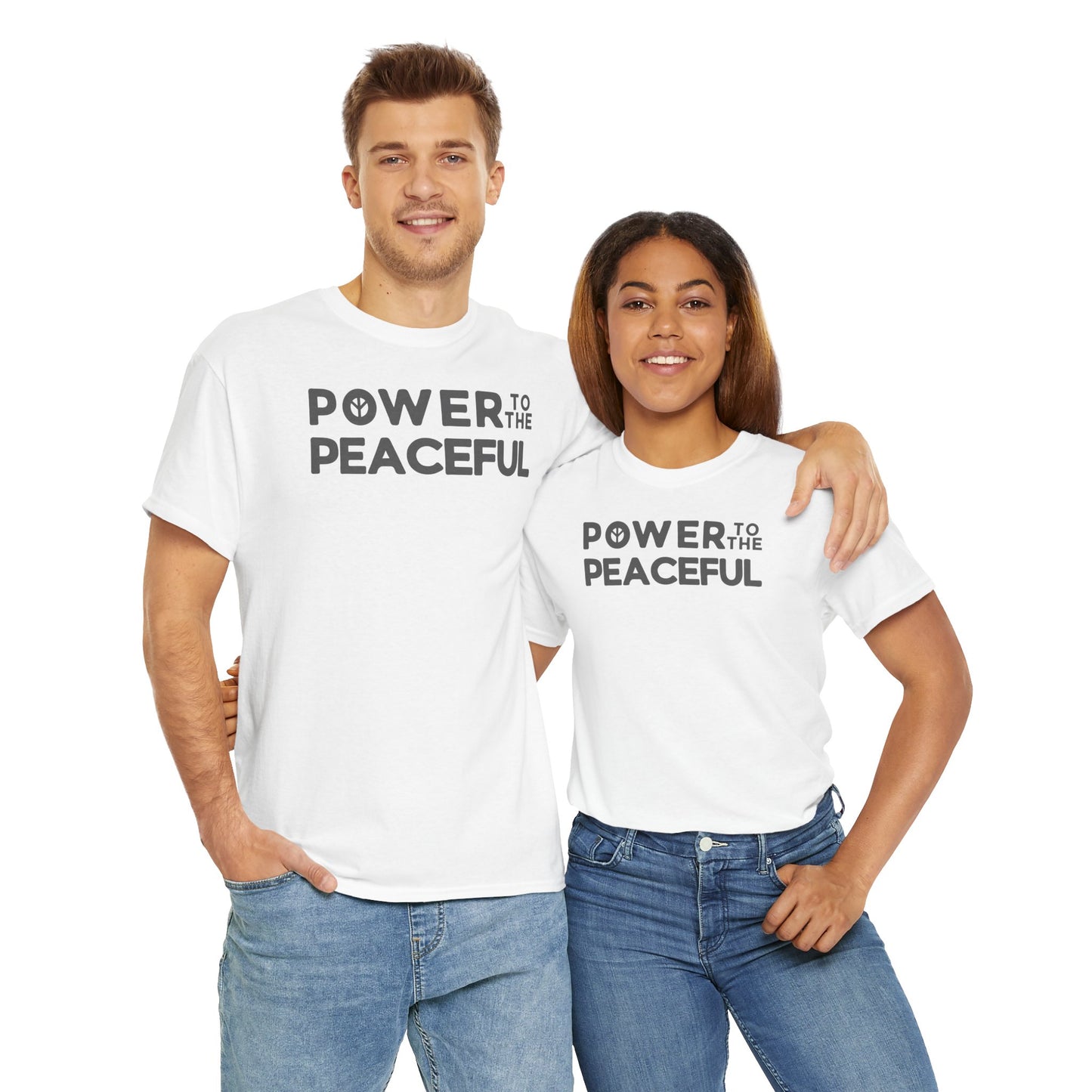 POWER TO THE PEACEFUL Unisex Heavy Cotton Tee