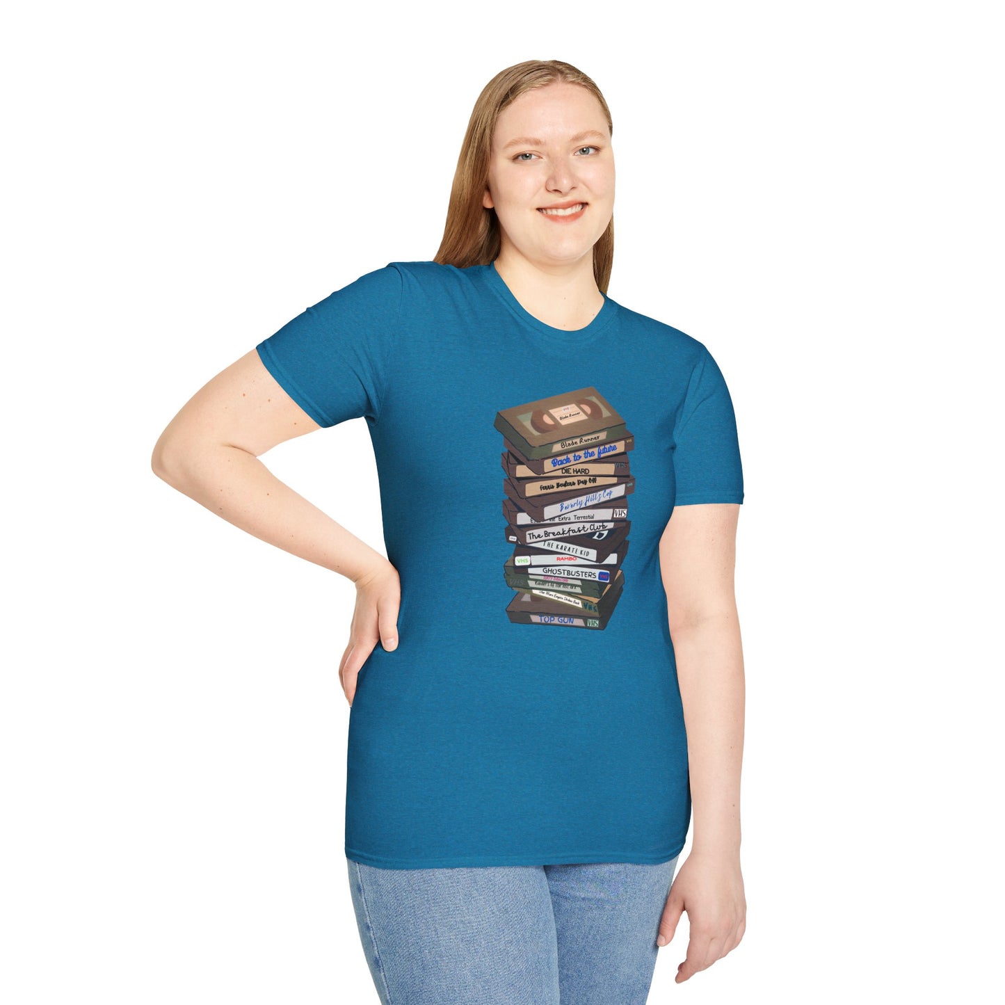 80s VHStack Unisex Softstyle 100% Cotton T-Shirt