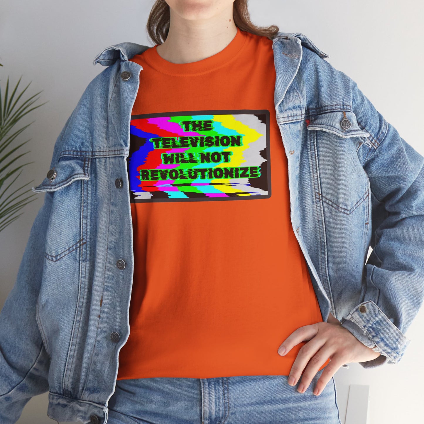 THE TELEVISION WILL NOT REVOLUTIONIZE Unisex Heavy Cotton Tee