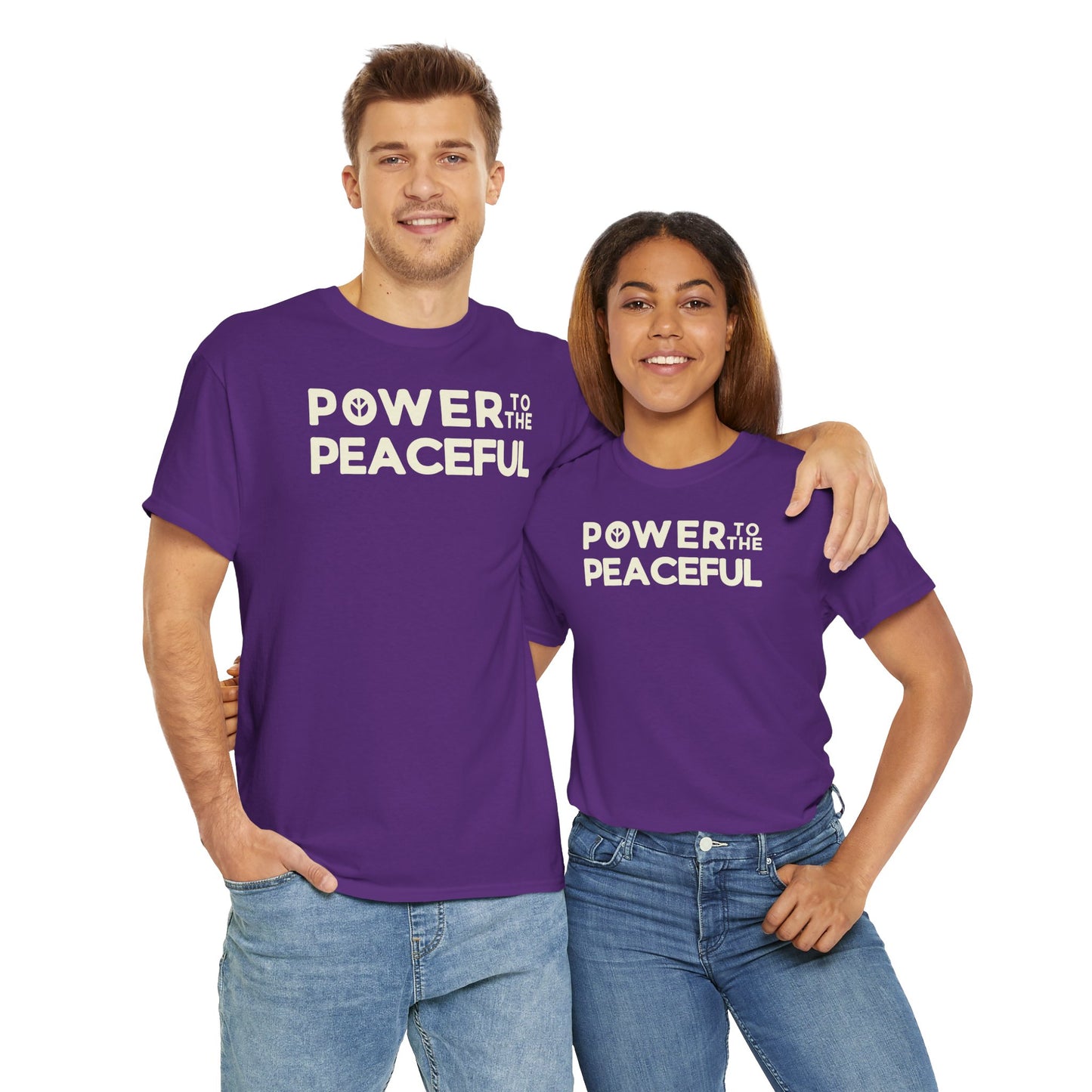 POWER TO THE PEACEFUL Unisex Heavy Cotton Tee