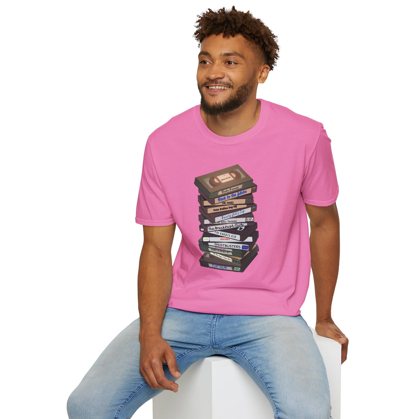 80s VHStack Unisex Softstyle 100% Cotton T-Shirt