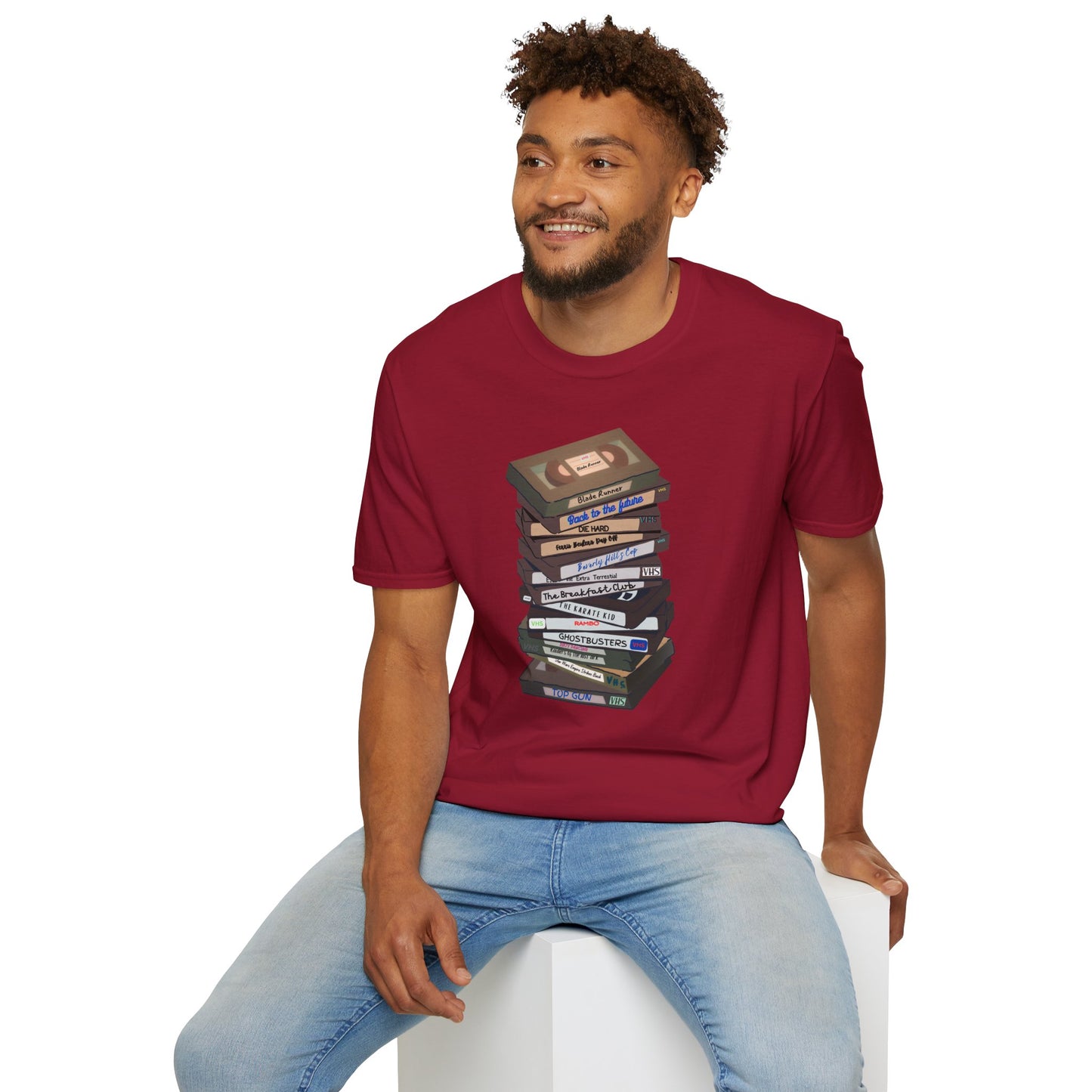 80s VHStack Unisex Softstyle 100% Cotton T-Shirt