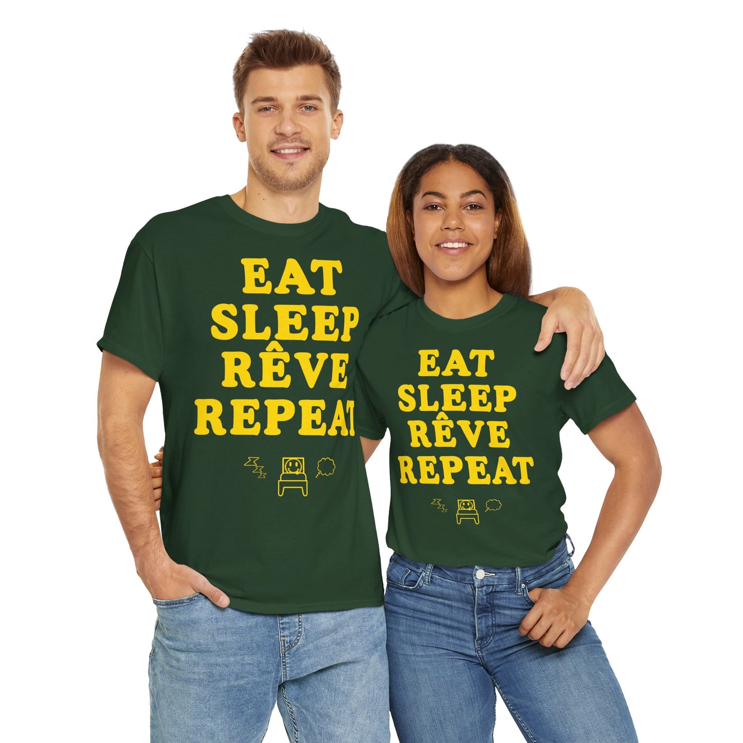 EAT SLEEP RÊVE REPEAT Unisex Heavy Cotton Tee