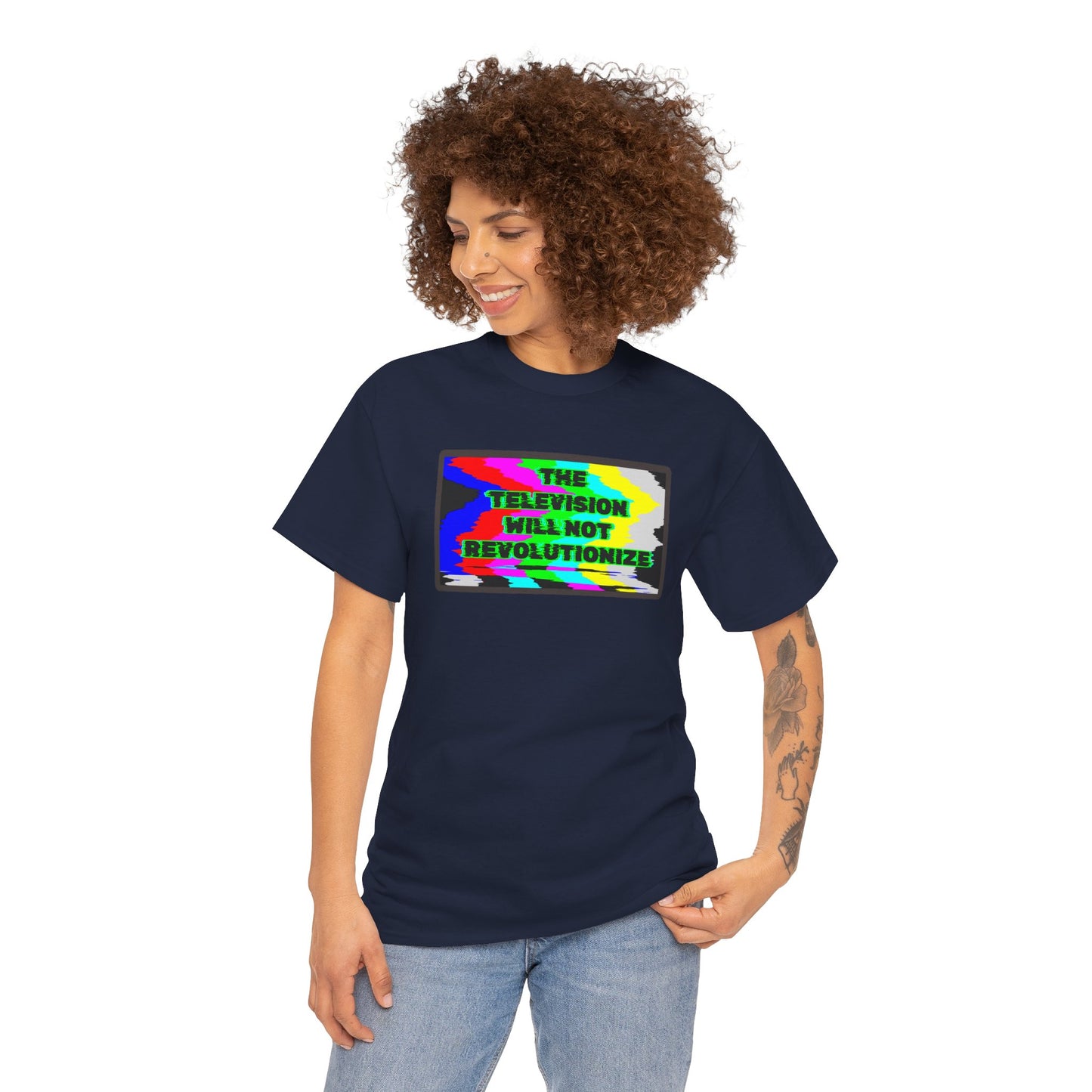 THE TELEVISION WILL NOT REVOLUTIONIZE Unisex Heavy Cotton Tee