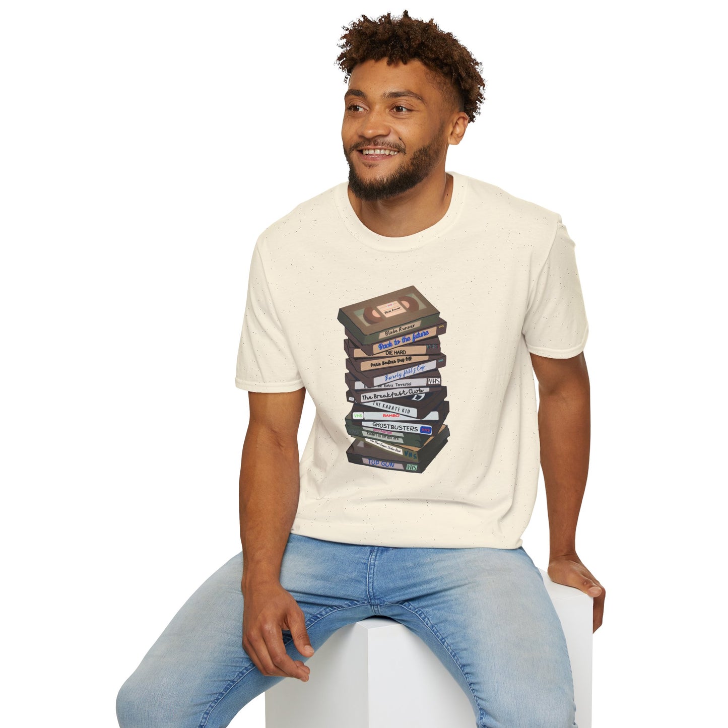80s VHStack Unisex Softstyle 100% Cotton T-Shirt