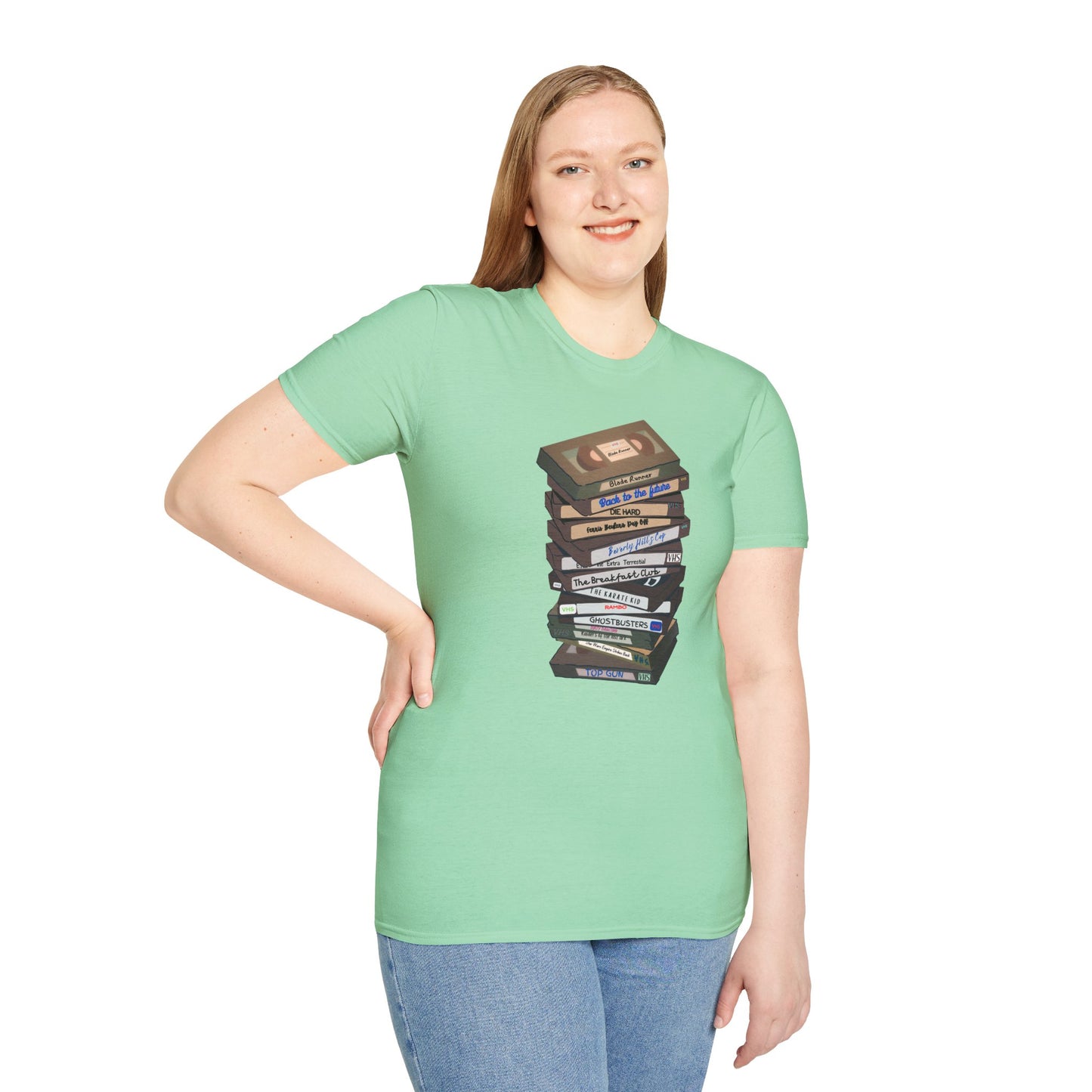 80s VHStack Unisex Softstyle 100% Cotton T-Shirt