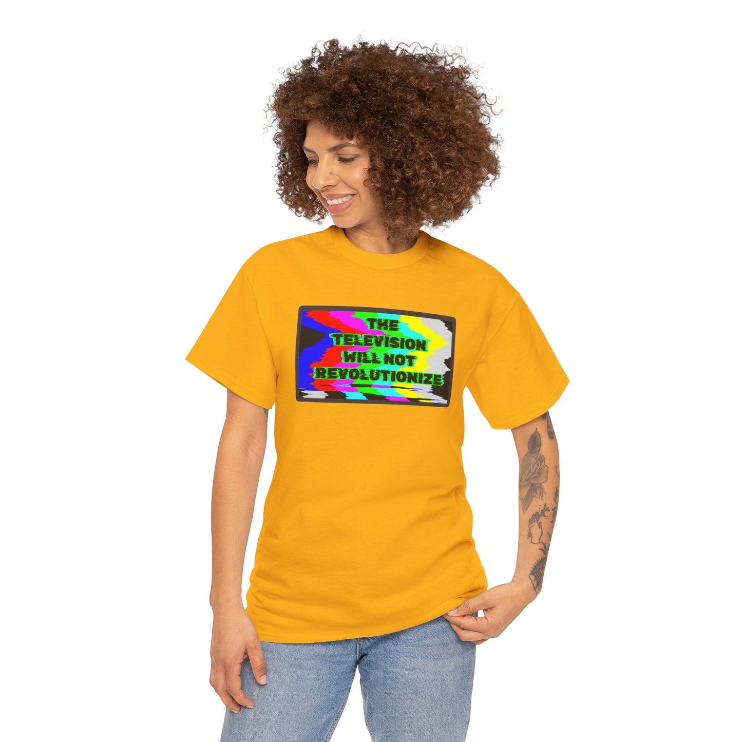 THE TELEVISION WILL NOT REVOLUTIONIZE Unisex Heavy Cotton Tee