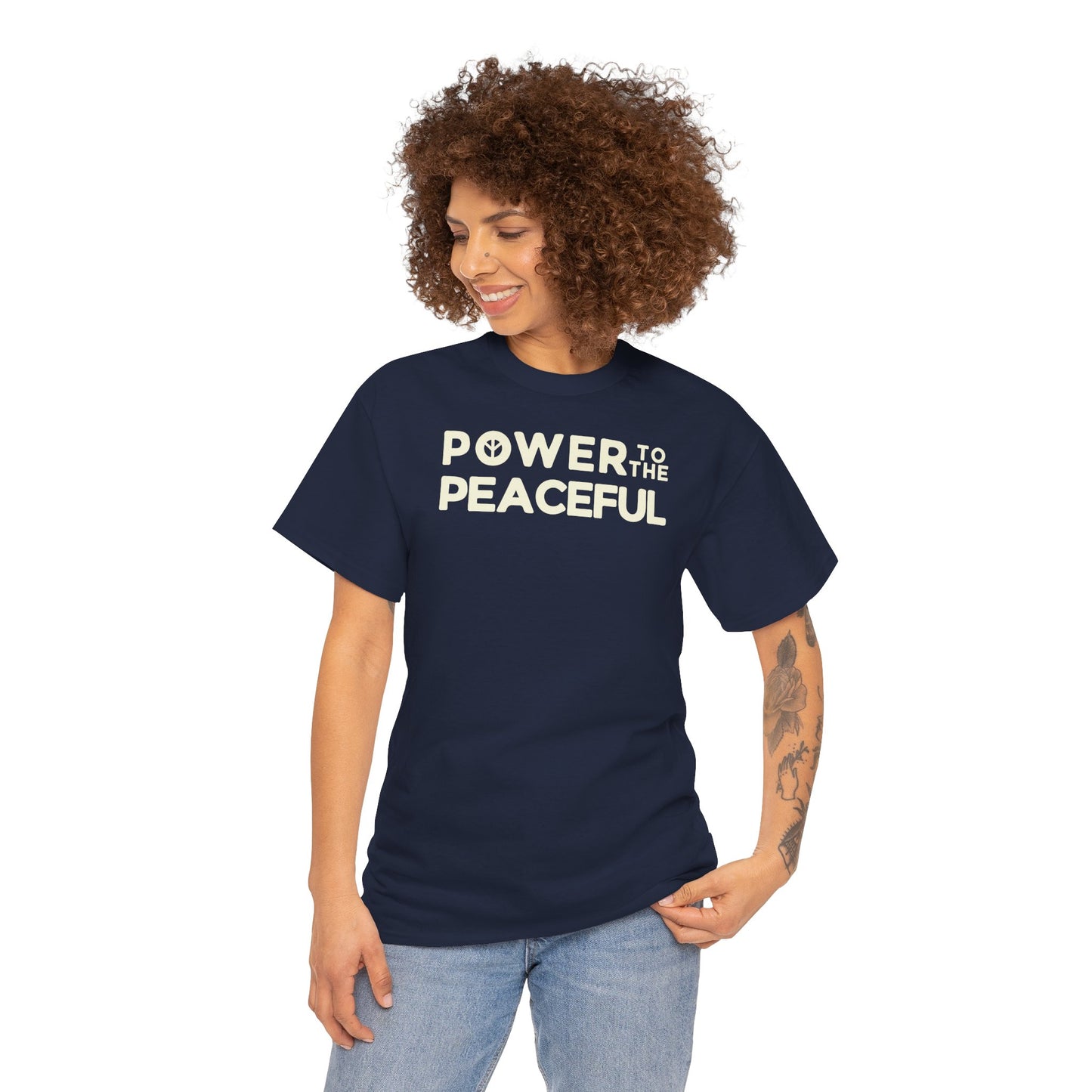 POWER TO THE PEACEFUL Unisex Heavy Cotton Tee