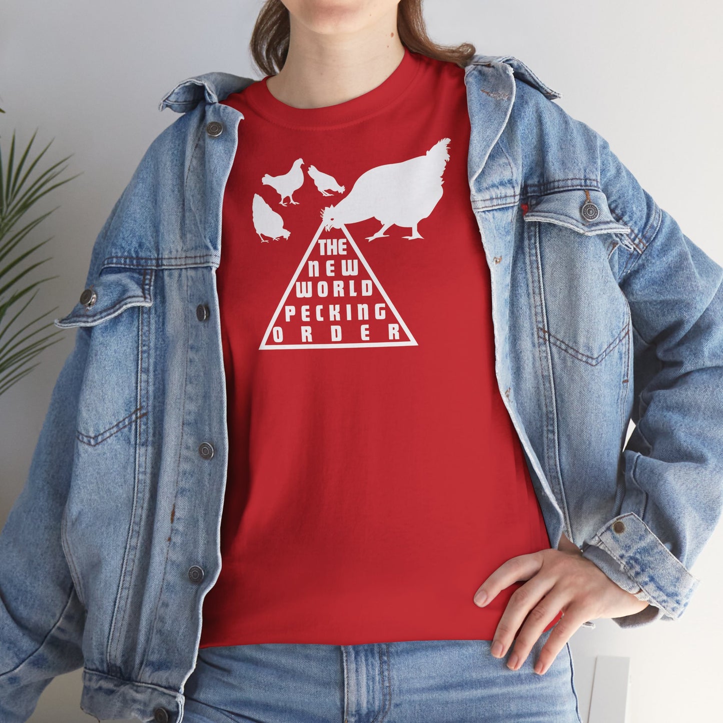 THE NEW WORLD PECKING ORDER Unisex Heavy Cotton Tee
