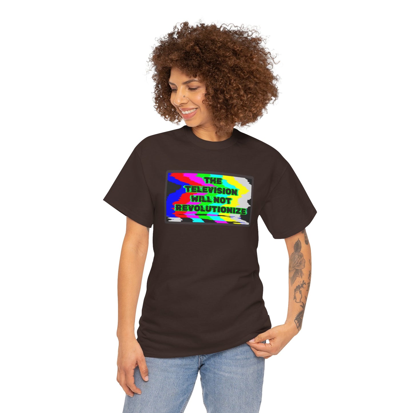 THE TELEVISION WILL NOT REVOLUTIONIZE Unisex Heavy Cotton Tee