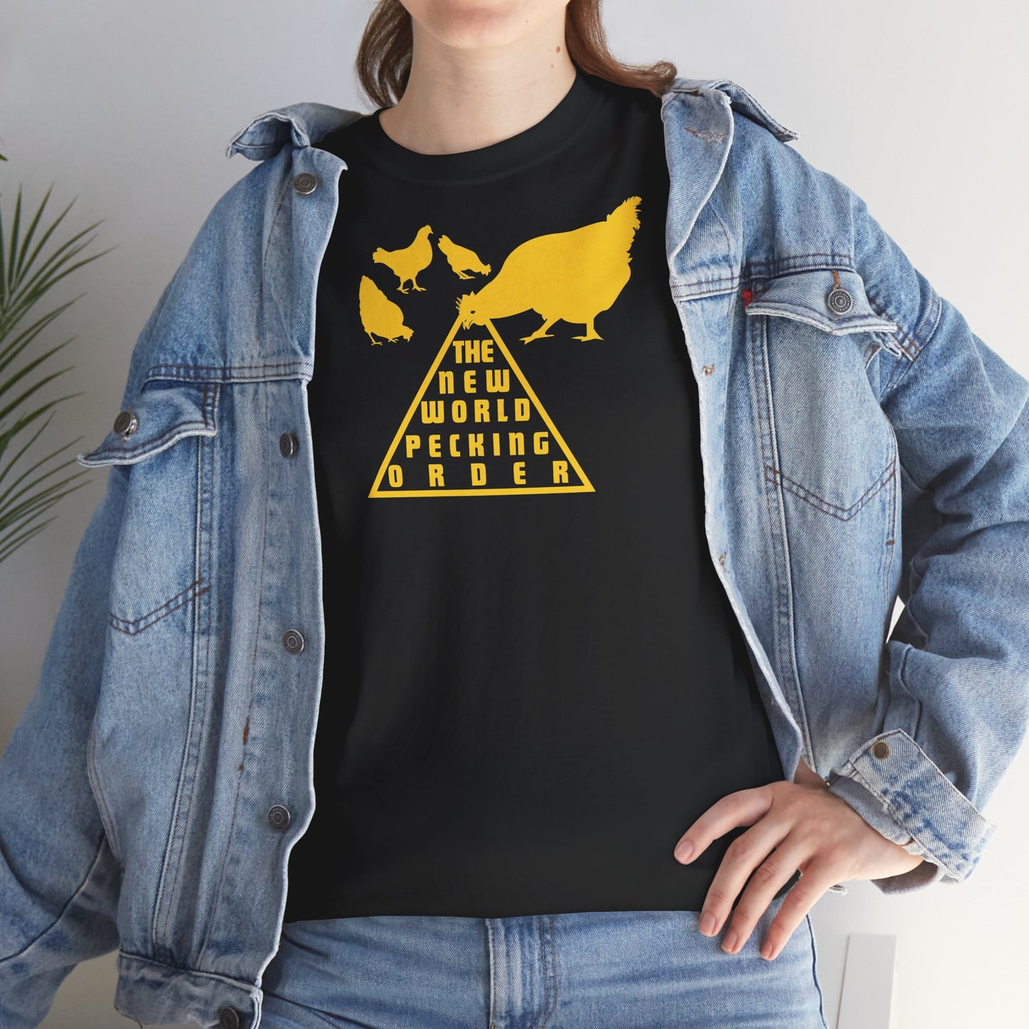 THE NEW WORLD PECKING ORDER Unisex Heavy Cotton Tee