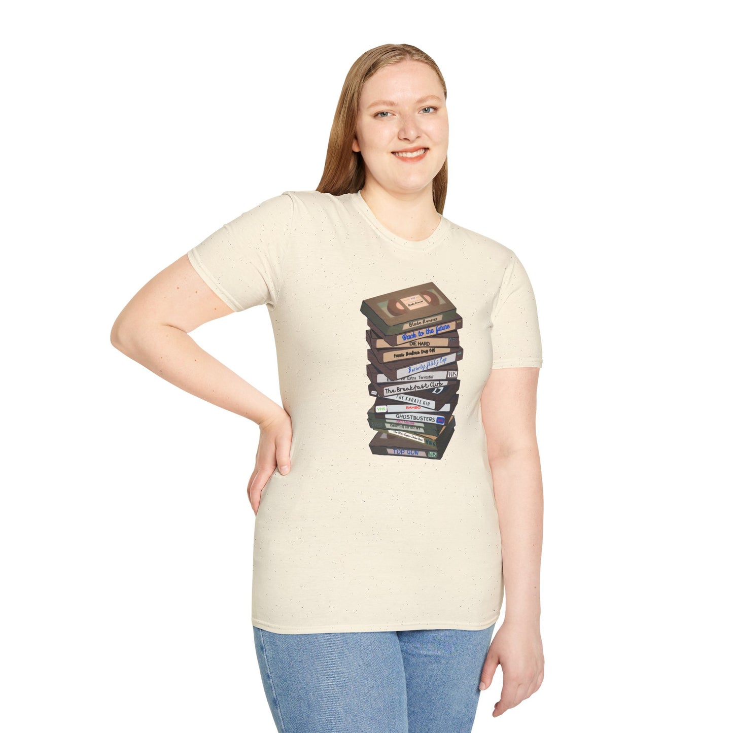 80s VHStack Unisex Softstyle 100% Cotton T-Shirt
