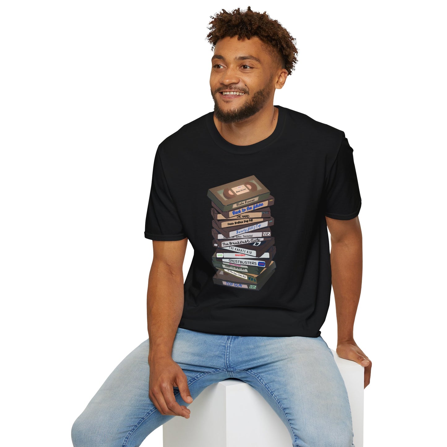 80s VHStack Unisex Softstyle 100% Cotton T-Shirt