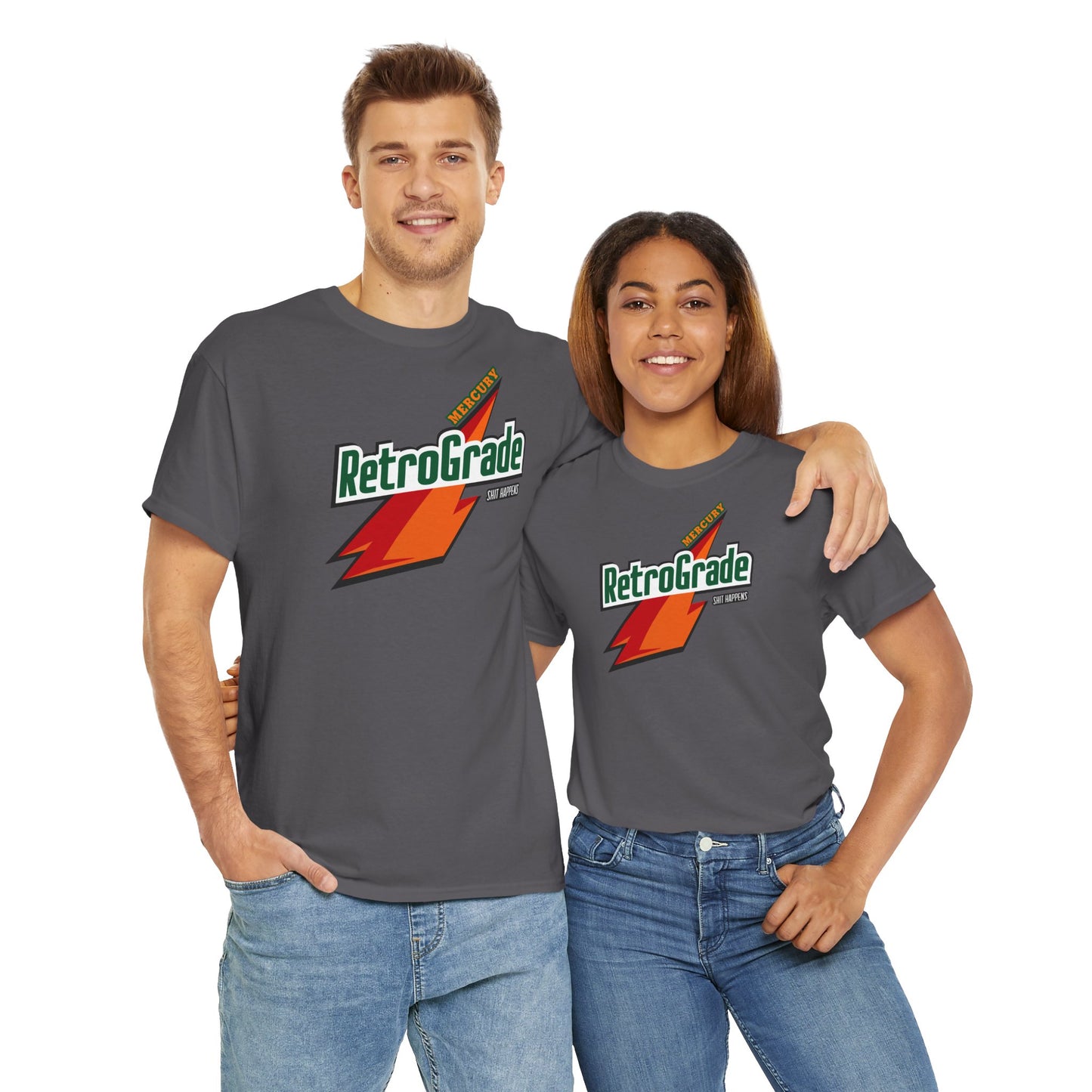 MERCURY RETROGRADE, SHIT HAPPENS Unisex Heavy Cotton Tee