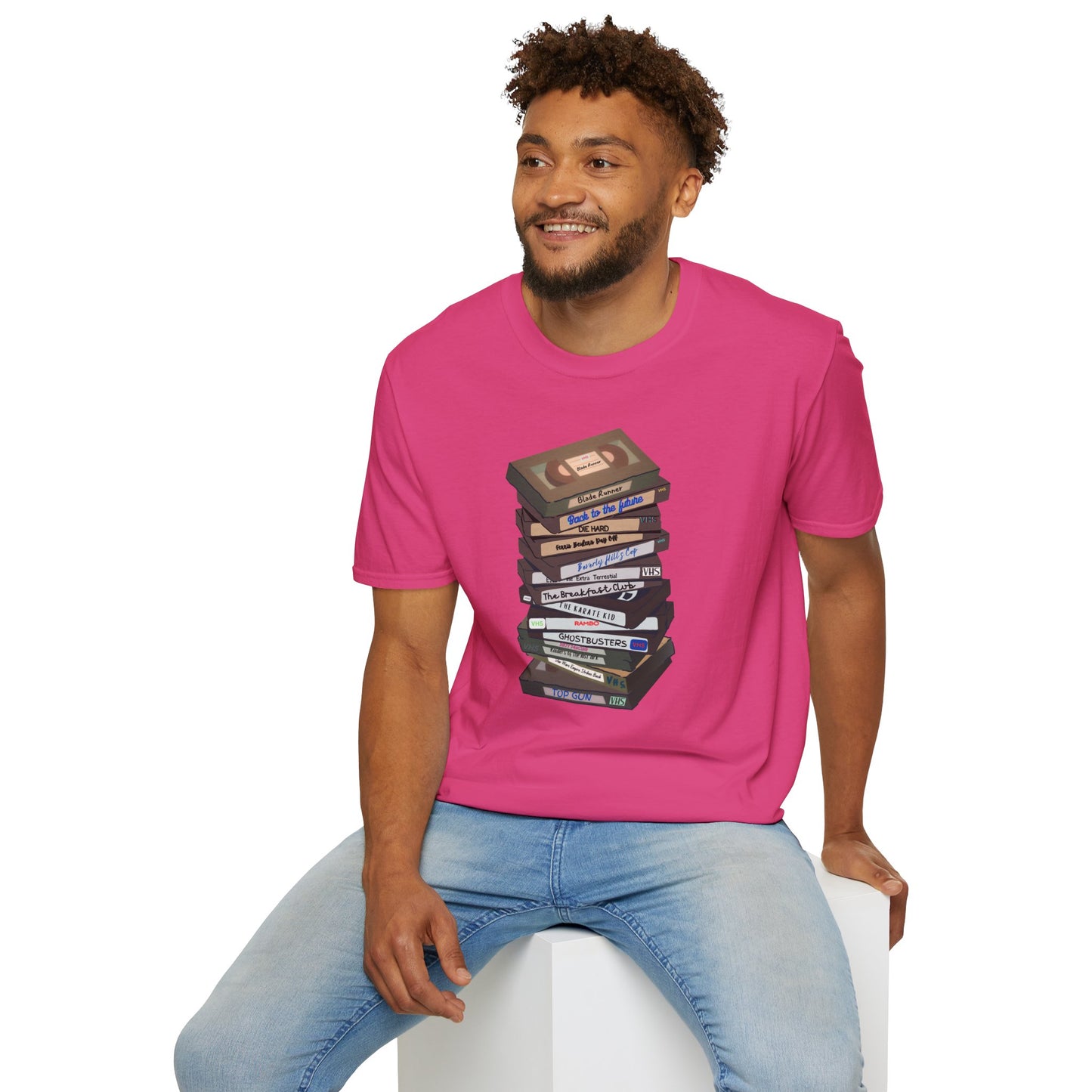 80s VHStack Unisex Softstyle 100% Cotton T-Shirt